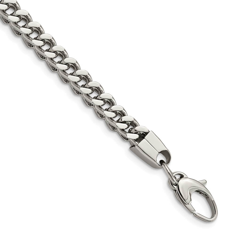 Men's Stainless Steel Franco Chain 9 Inch Bracelet, Item B10981 by The Black Bow Jewelry Co.