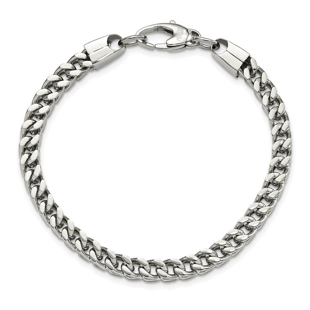 Alternate view of the Men's Stainless Steel Franco Chain 9 Inch Bracelet by The Black Bow Jewelry Co.