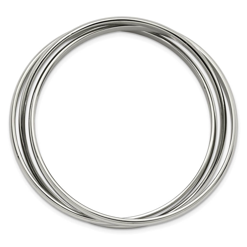 Alternate view of the Stainless Steel 3 Piece Intertwined Bangle Bracelet by The Black Bow Jewelry Co.