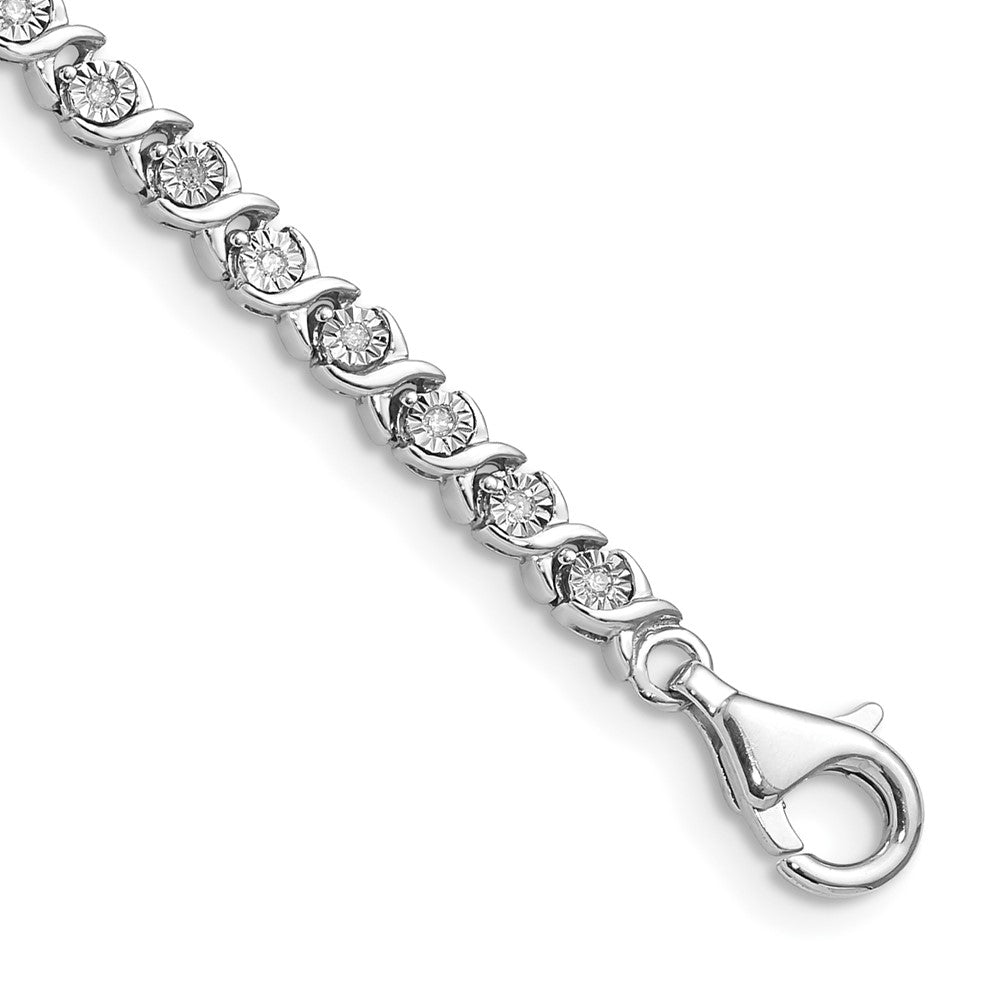 .5 Carat Hugs and Kisses Diamond Tennis Bracelet in Silver - 7 Inch, Item B11320 by The Black Bow Jewelry Co.
