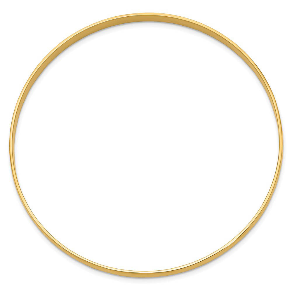 Alternative view of 4mm 14k Yellow Gold Polished Half Round Solid Bangle Bracelet