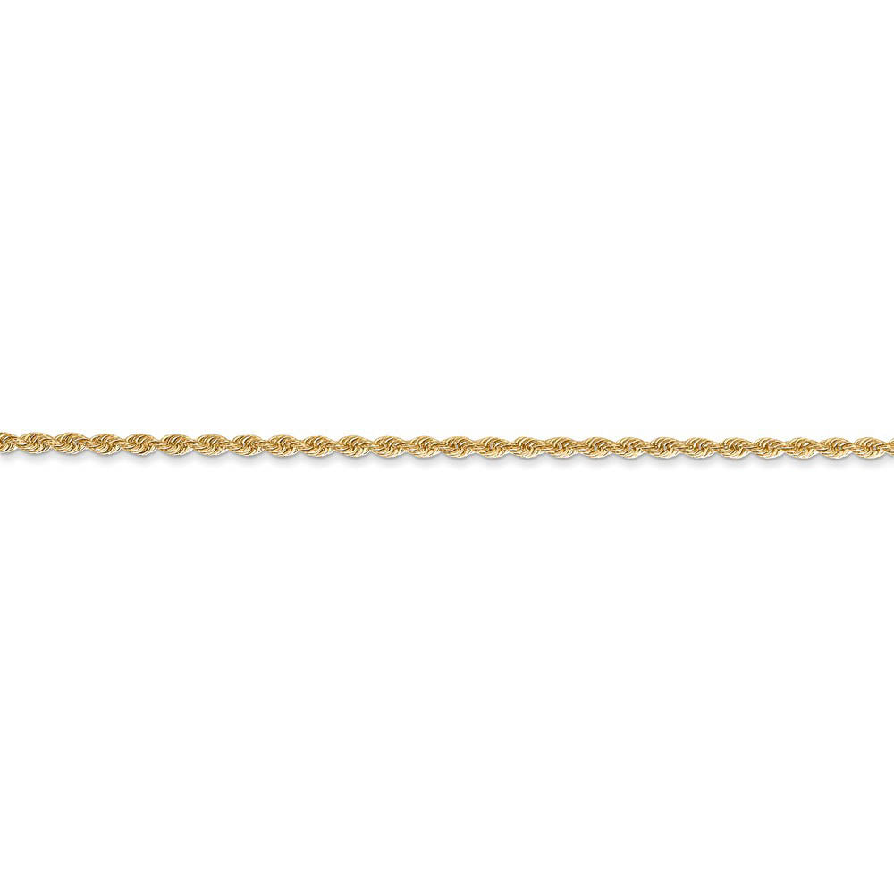Alternate view of the 1.5mm, 14k Yellow Gold Handmade Rope Chain Bracelet by The Black Bow Jewelry Co.
