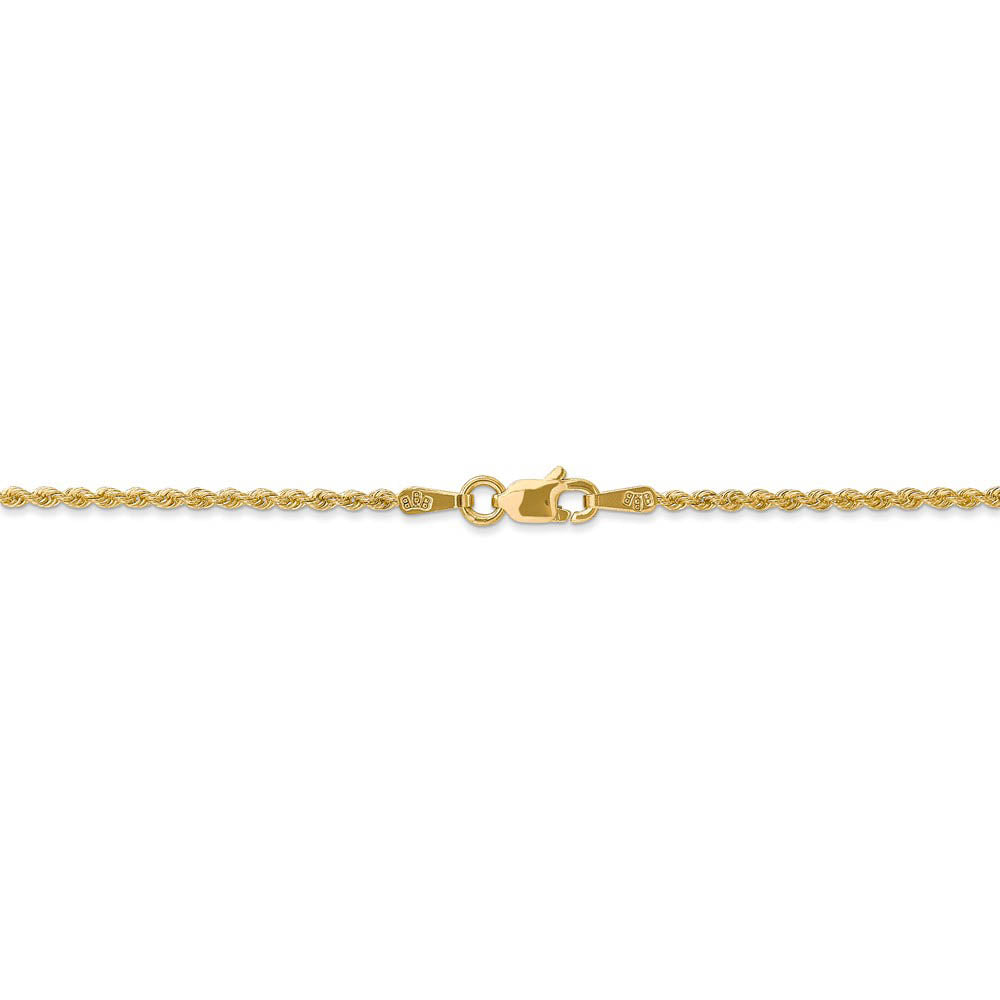 Alternate view of the 1.5mm, 14k Yellow Gold Handmade Rope Chain Bracelet by The Black Bow Jewelry Co.