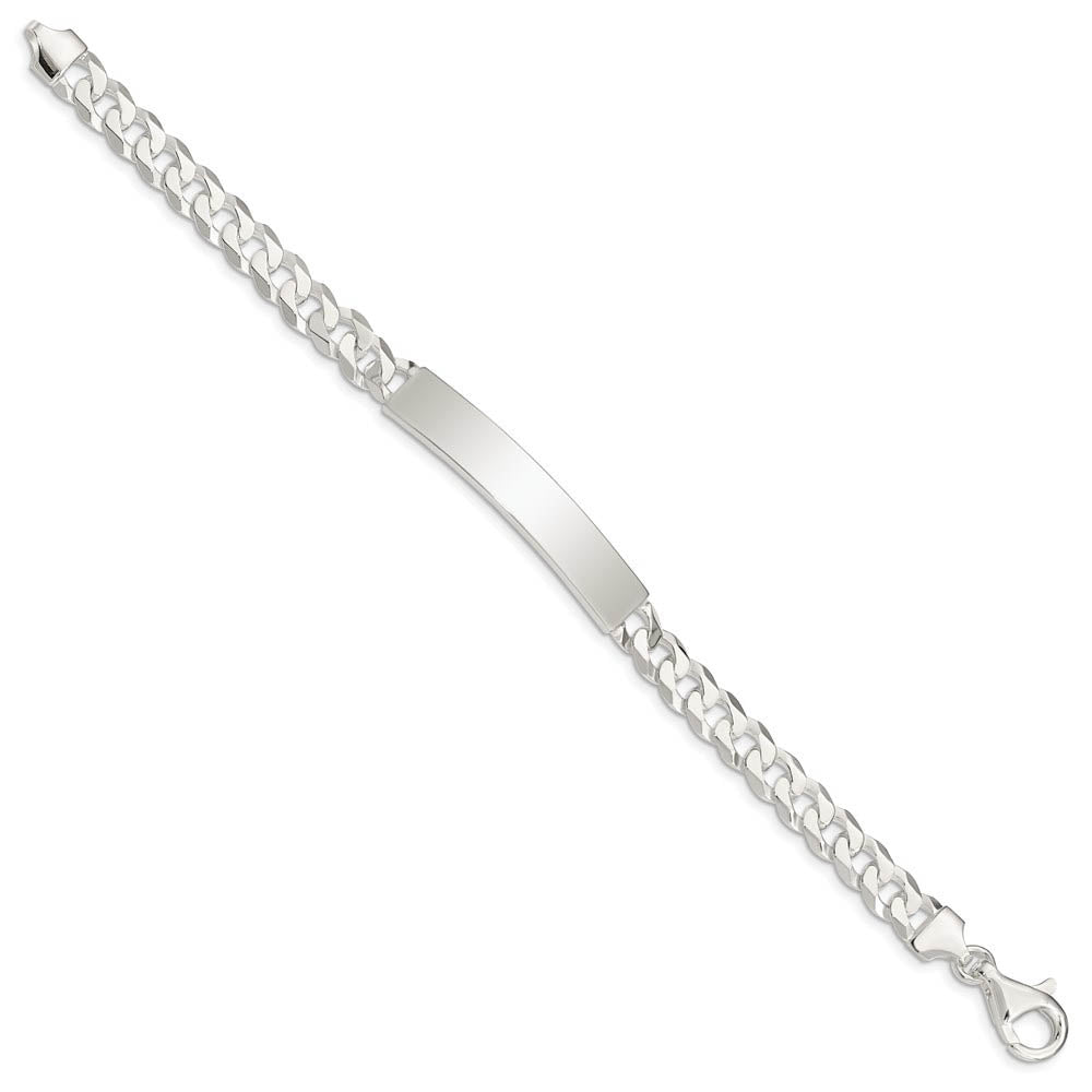 Alternate view of the Men's 7mm Sterling Silver Engravable Curb I.D. Bracelet by The Black Bow Jewelry Co.