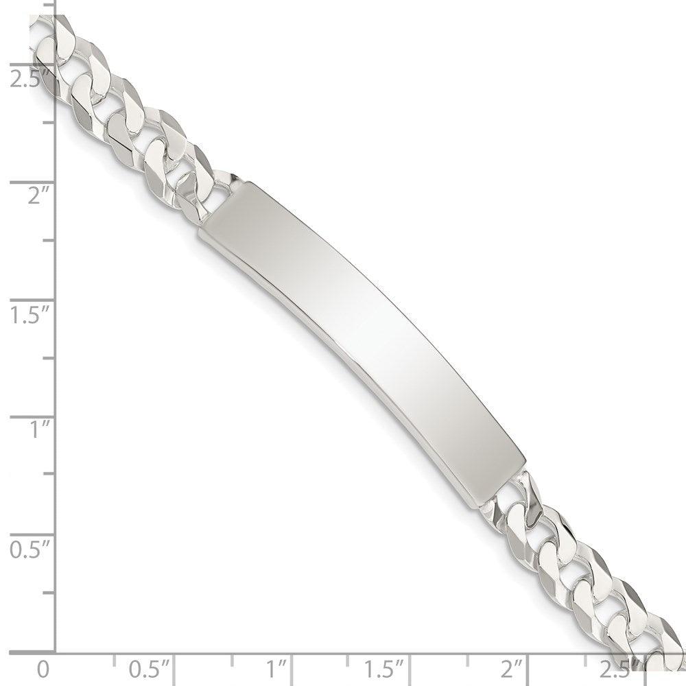 Alternate view of the Men&#39;s 7mm Sterling Silver Engravable Curb I.D. Bracelet by The Black Bow Jewelry Co.