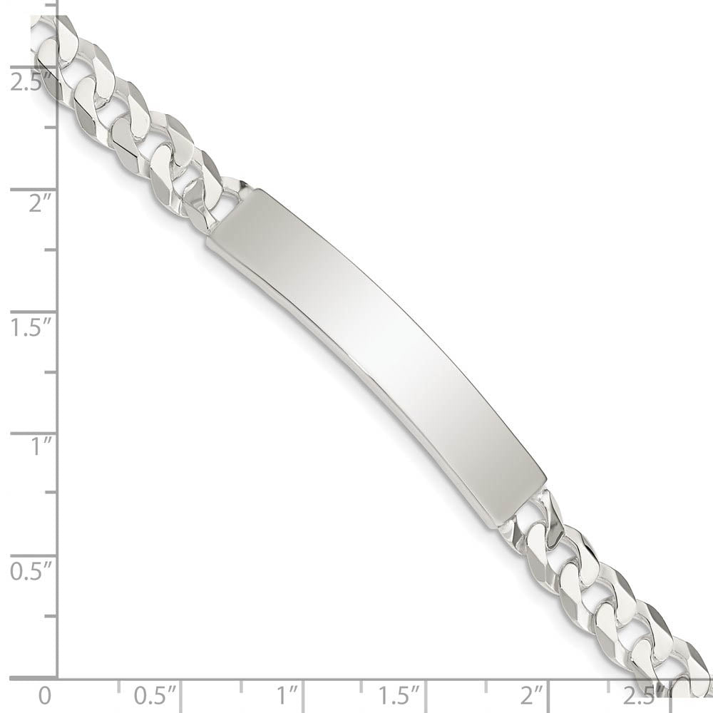 Alternate view of the Men's 7mm Sterling Silver Engravable Curb I.D. Bracelet by The Black Bow Jewelry Co.