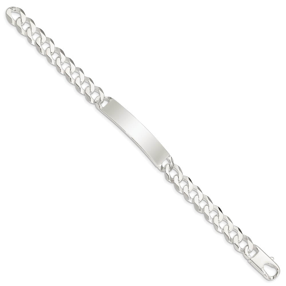 Alternate view of the Men's 9mm Sterling Silver Polished Engravable Curb Link I.D. Bracelet by The Black Bow Jewelry Co.