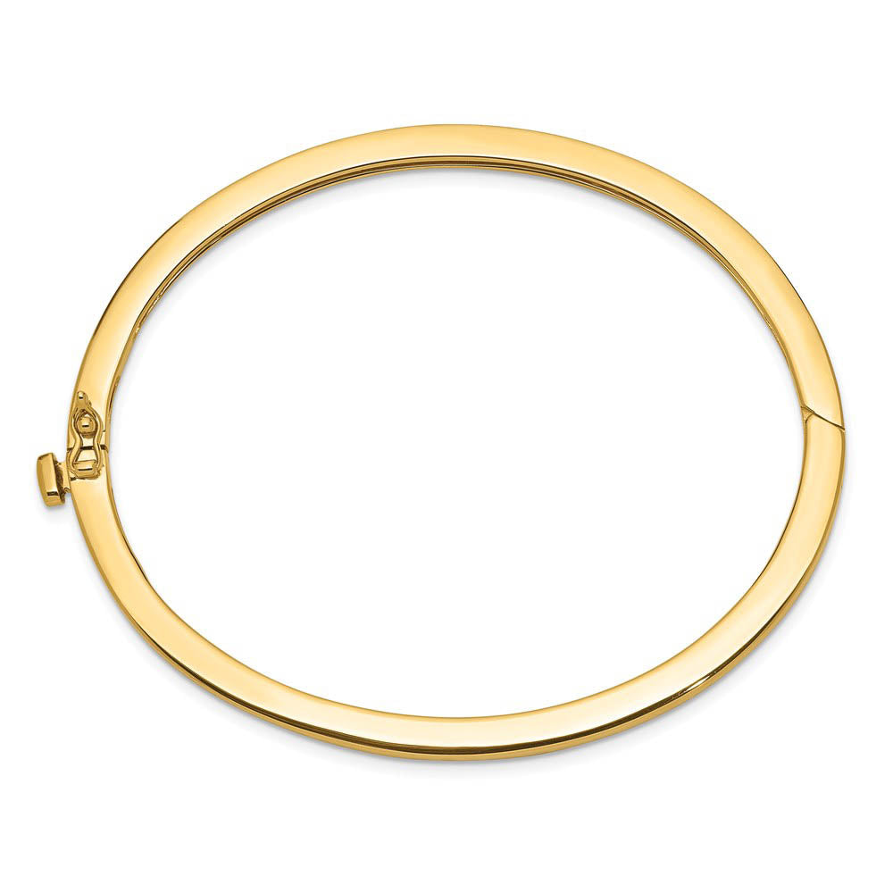 Alternative view of 2.5mm 14k Yellow Gold Polished Solid Open Back Hinged Bangle Bracelet