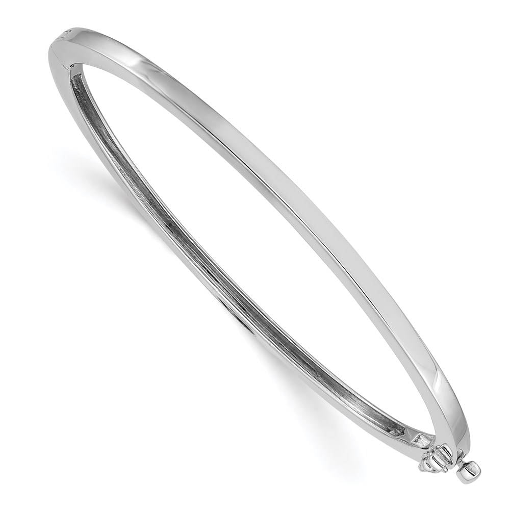2.5mm 14k White Gold Polished Solid Open Back Hinged Bangle Bracelet, Item B13549 by The Black Bow Jewelry Co.