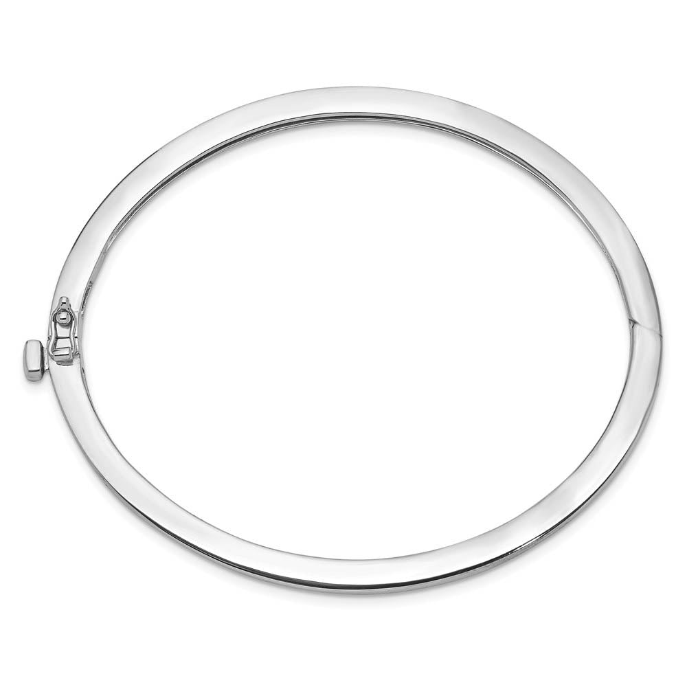 Alternative view of 2.5mm 14k White Gold Polished Solid Open Back Hinged Bangle Bracelet