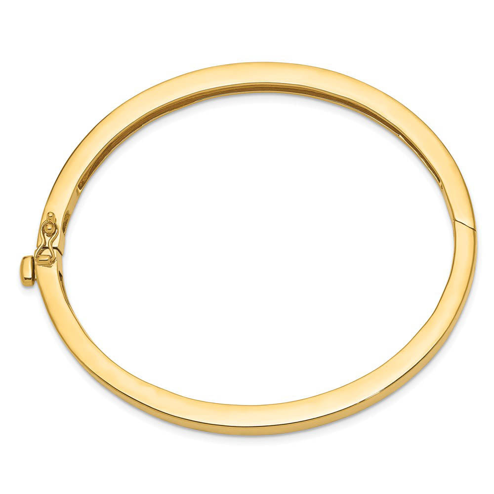 Alternative view of 5.3mm 14k Yellow Gold Polished Solid Open Back Hinged Bangle Bracelet