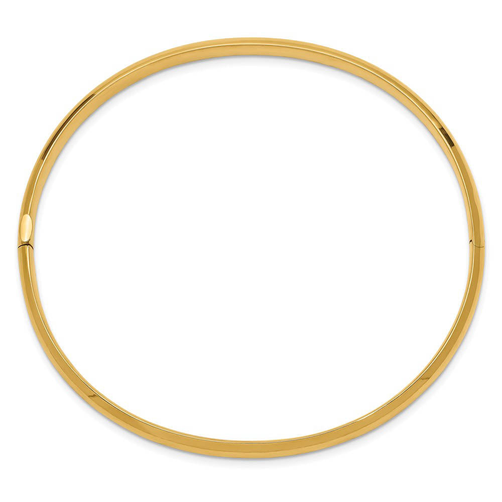 Alternative view of 5mm 14k Yellow Gold Polished Domed Hinged Bangle Bracelet, 8 Inch