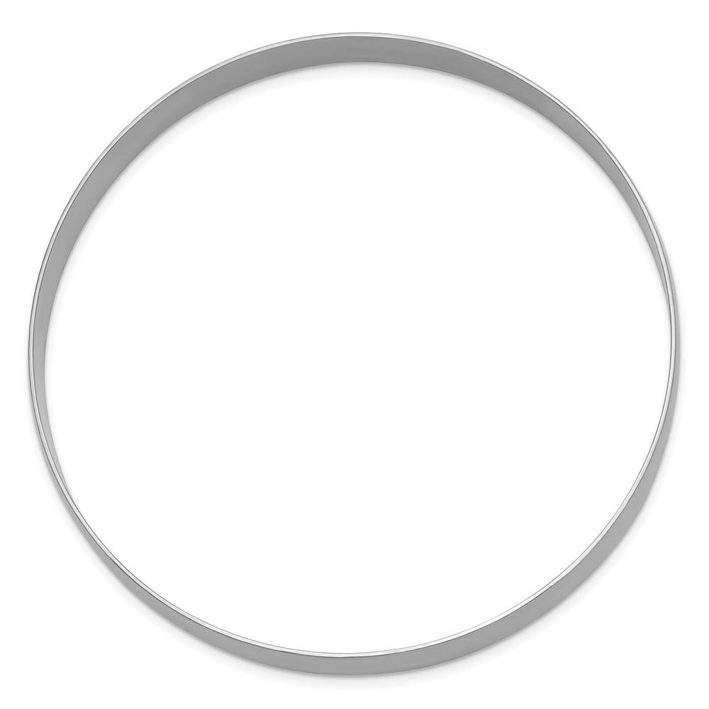 Alternative view of 8mm 14k White Gold Solid Polished Half-Round Slip-On Bangle Bracelet