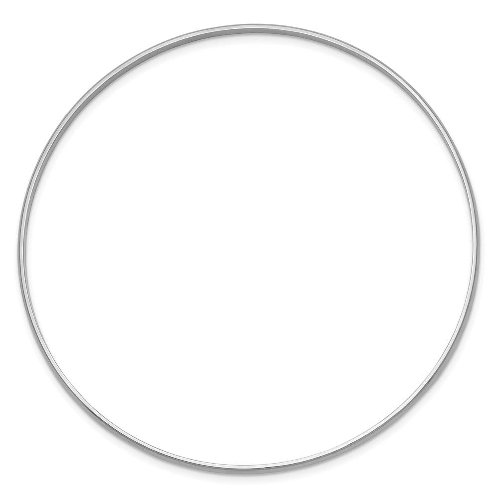 Alternative view of 2mm 14k White Gold Solid Polished Half-Round Slip-On Bangle Bracelet