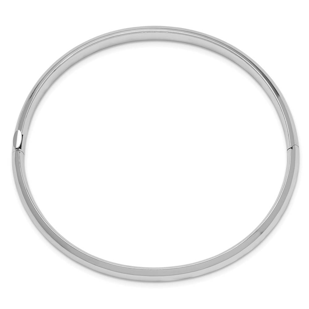 Alternative view of 6mm 14k White Gold High Polished Domed Hinged Bangle Bracelet