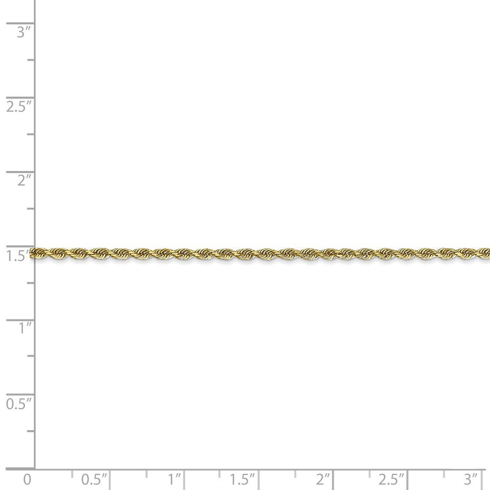 Alternate view of the 2mm 10k Yellow Gold D/C Quadruple Rope Chain Bracelet by The Black Bow Jewelry Co.