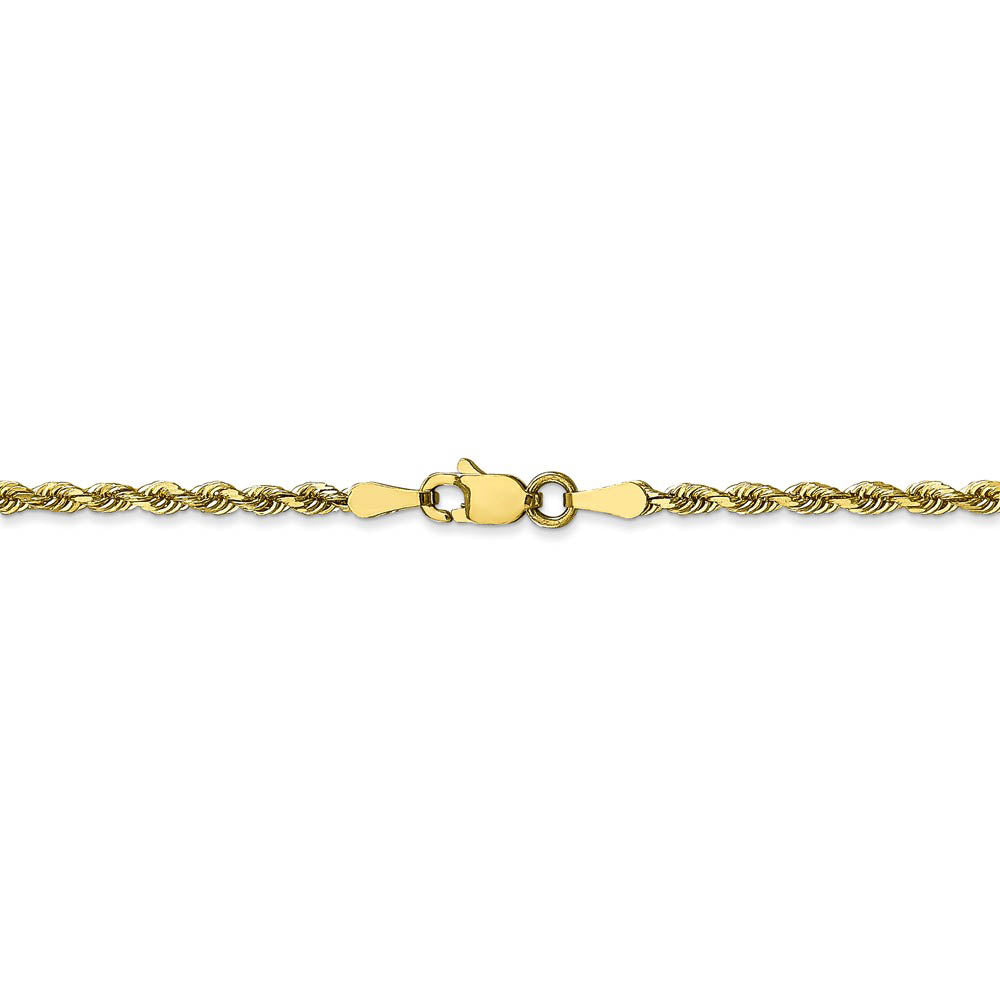 Alternate view of the 2.25mm 10k Yellow Gold D/C Quadruple Rope Chain Bracelet by The Black Bow Jewelry Co.