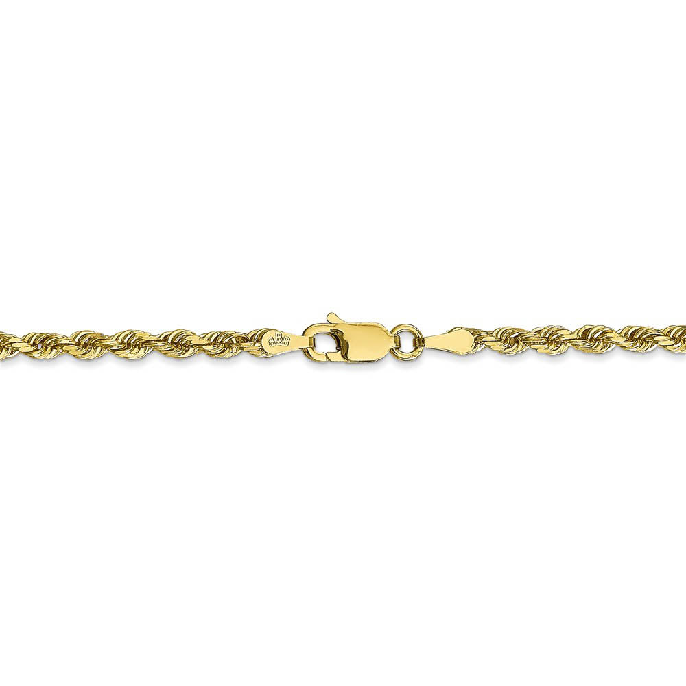 Alternate view of the 3mm 10k Yellow Gold D/C Quadruple Rope Chain Bracelet by The Black Bow Jewelry Co.