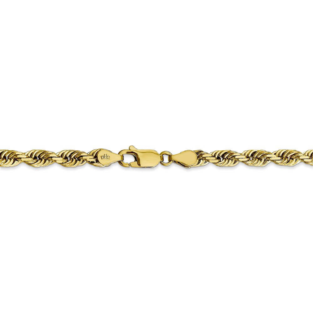 Alternate view of the 4.5mm 10k Yellow Gold D/C Quadruple Rope Chain Bracelet by The Black Bow Jewelry Co.