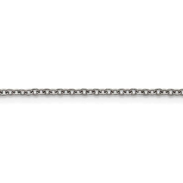 2.25mm Dark Gray Titanium Classic Polished Cable Chain Necklace
