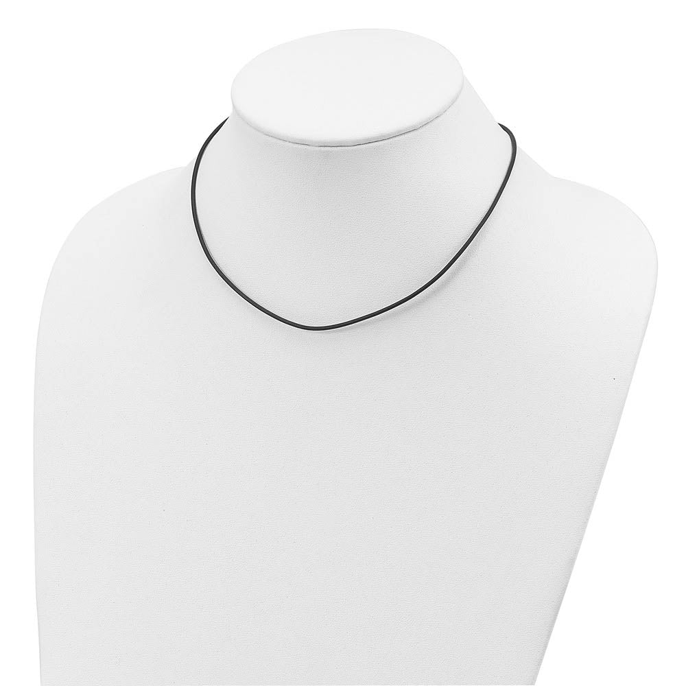 Alternate view of the 1.5mm Brown Leather Cord Chain & Sterling Silver Clasp Necklace by The Black Bow Jewelry Co.