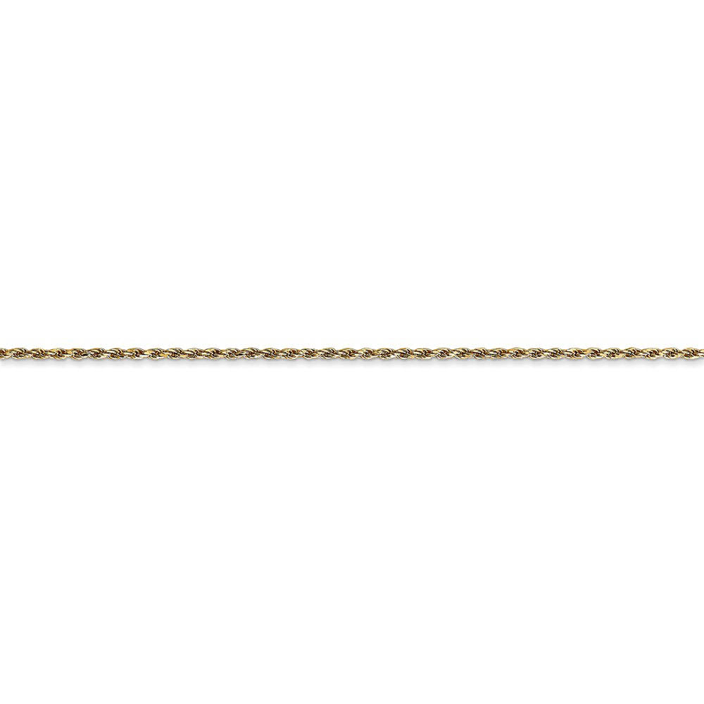 Alternate view of the 1.15mm, 14k Yellow Gold, Diamond Cut Rope Chain Anklet or Bracelet by The Black Bow Jewelry Co.