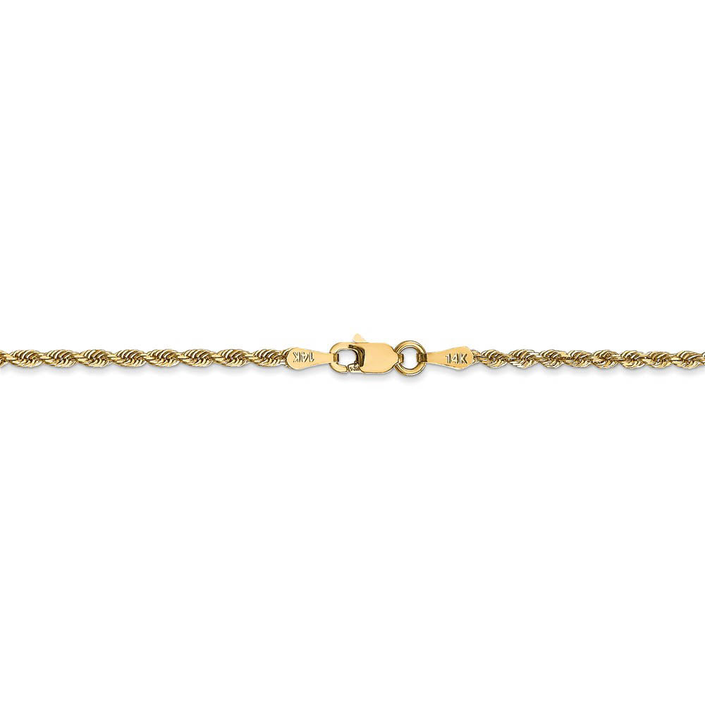 Alternate view of the 2mm, 14k Yellow Gold, D/C Quadruple Rope Chain Bracelet by The Black Bow Jewelry Co.