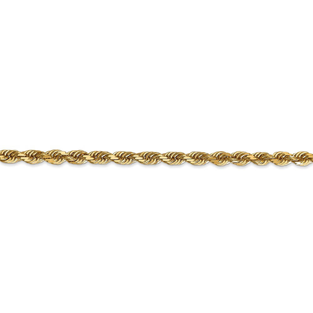 Alternate view of the 4mm, 14k Yellow Gold, D/C Quadruple Rope Chain Bracelet by The Black Bow Jewelry Co.