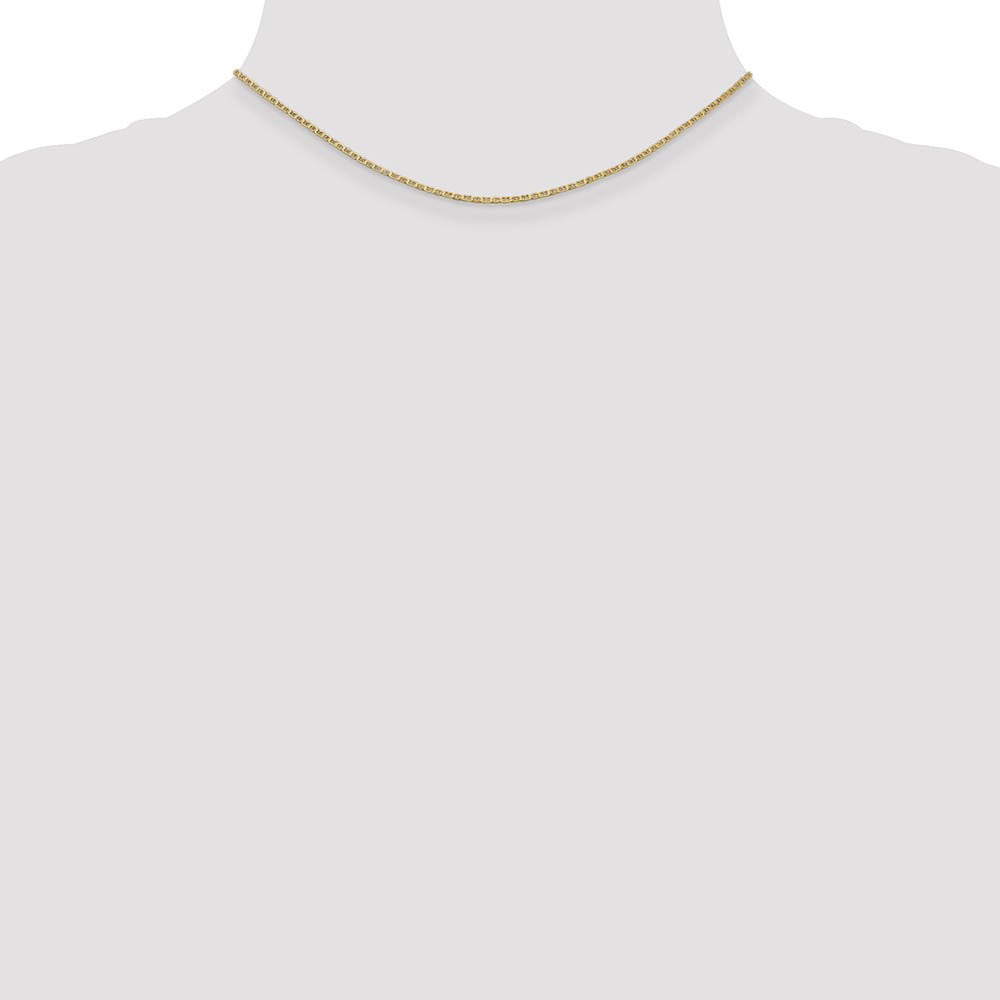 Alternate view of the Children's 1.5mm 14k Yellow Gold Solid Anchor Link Necklace, 14 Inch by The Black Bow Jewelry Co.