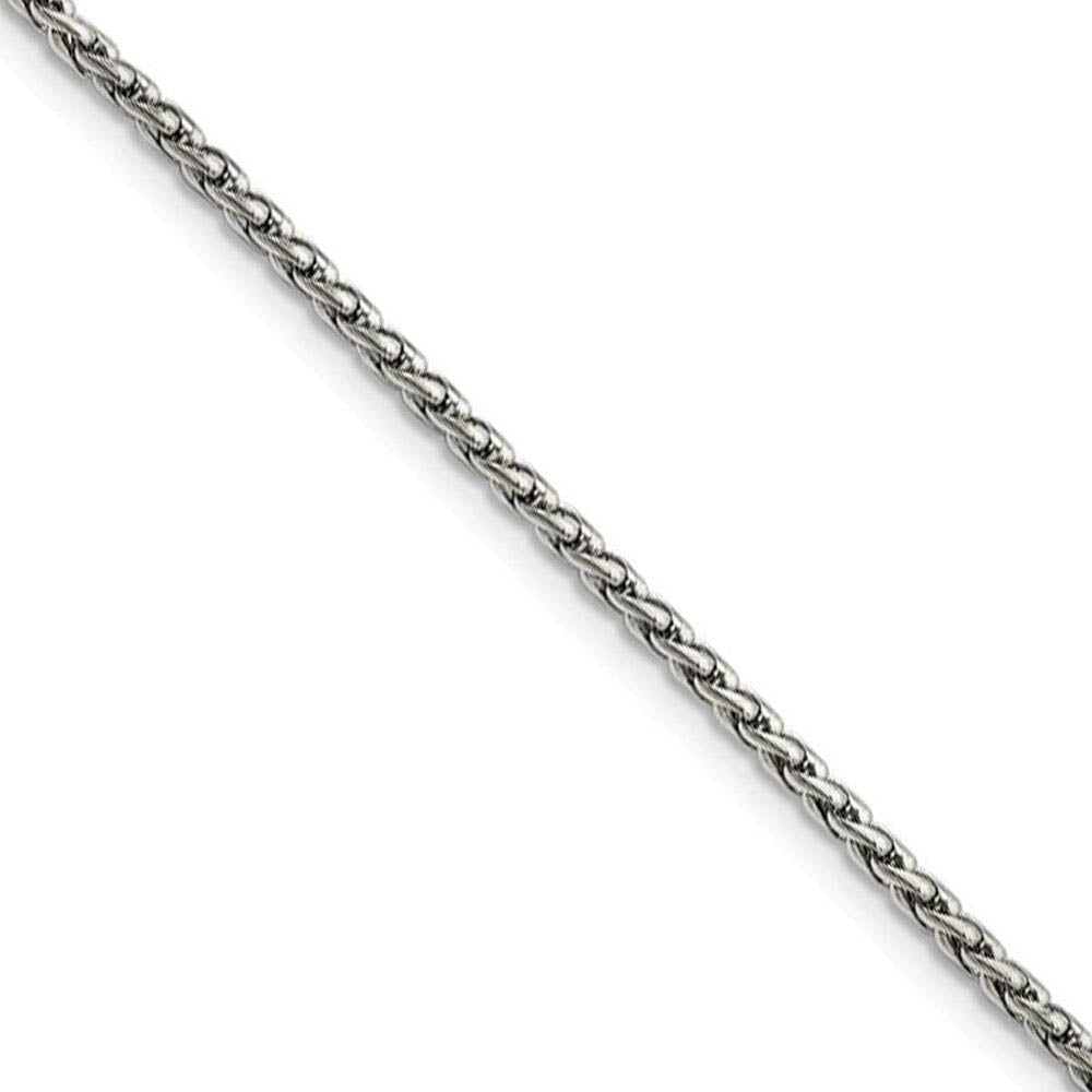 Men's 3mm Stainless Steel Wheat Chain Necklace, Item C9108 by The Black Bow Jewelry Co.