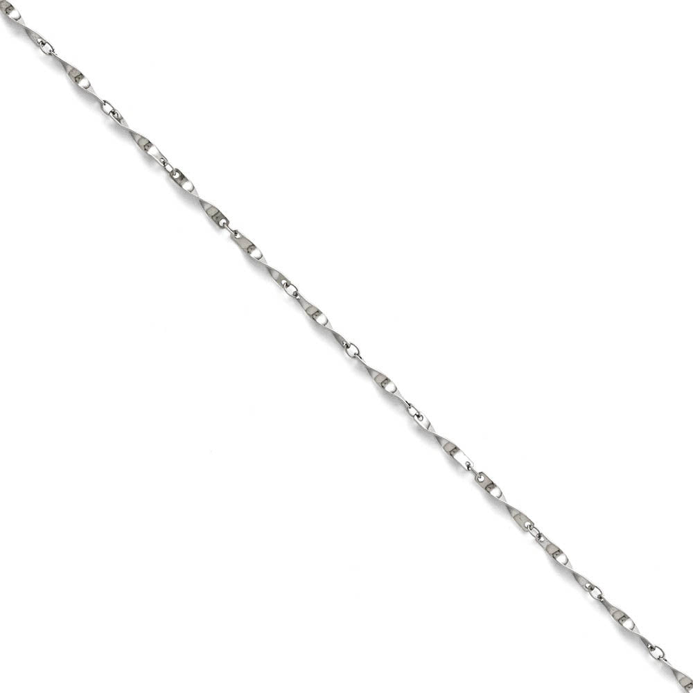 2mm Stainless Steel Polished Spiral Link Chain Necklace