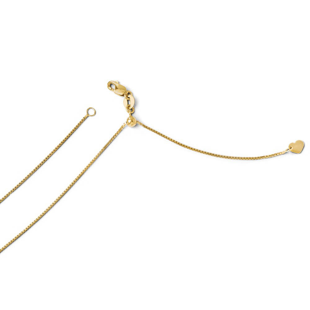 0.8mm 14k Yellow Gold Adjustable Box Chain Necklace, Item C9308 by The Black Bow Jewelry Co.