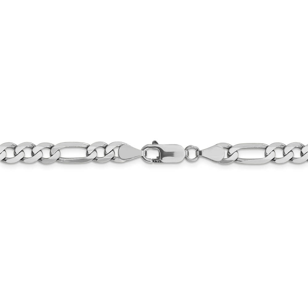 Alternate view of the Men's 6mm 14k White Gold Flat Figaro Chain Necklace by The Black Bow Jewelry Co.
