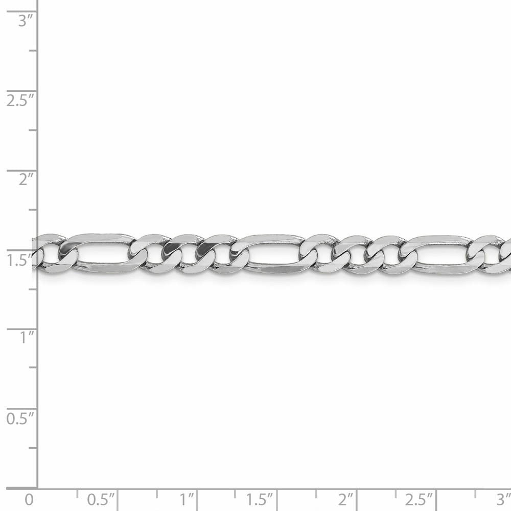 Alternate view of the Men's 6mm 14k White Gold Flat Figaro Chain Necklace by The Black Bow Jewelry Co.