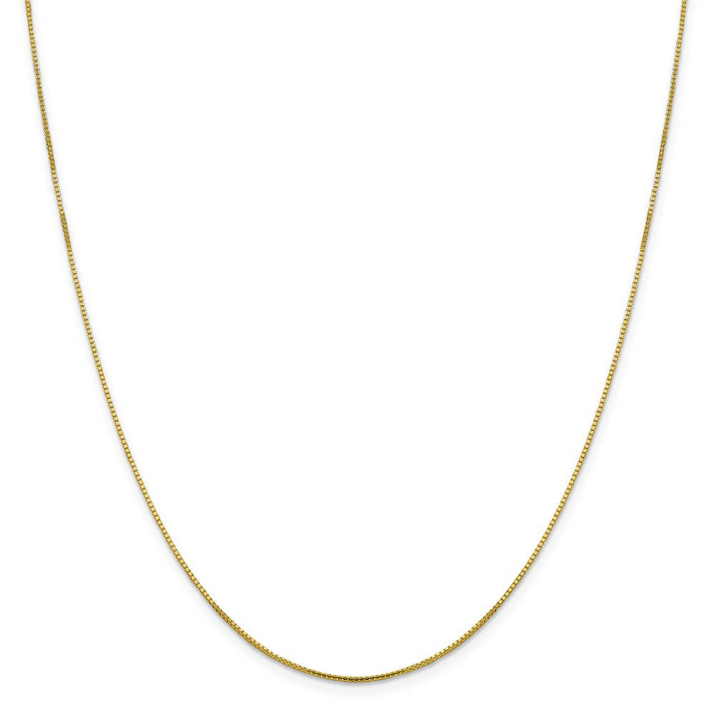Alternate view of the 0.95mm 10k Yellow Gold Diamond Cut Octagonal Box Chain Necklace by The Black Bow Jewelry Co.