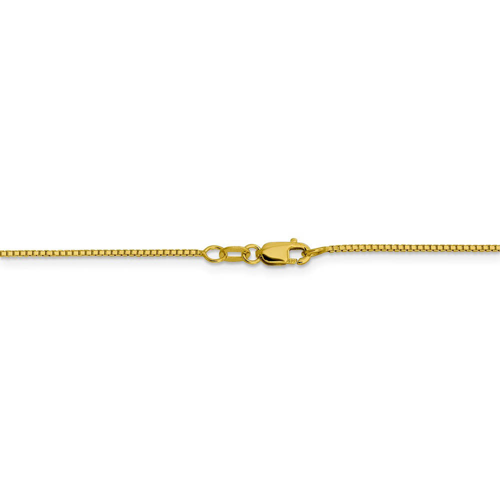 Alternate view of the 0.95mm 10k Yellow Gold Diamond Cut Octagonal Box Chain Necklace by The Black Bow Jewelry Co.