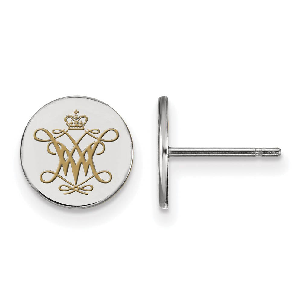 Sterling Silver William and Mary Small Enamel Disc Earrings, Item E14222 by The Black Bow Jewelry Co.