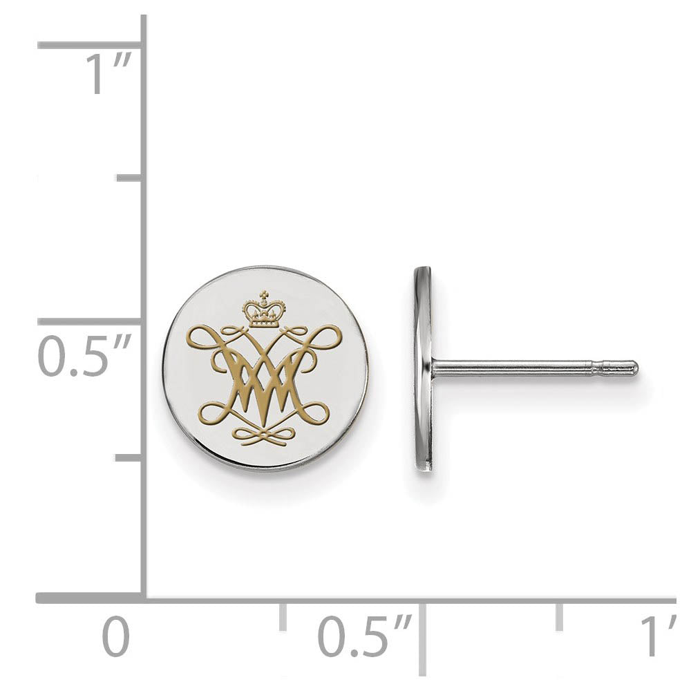 Alternate view of the Sterling Silver William and Mary Small Enamel Disc Earrings by The Black Bow Jewelry Co.