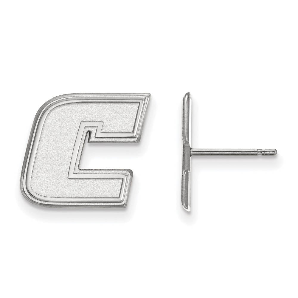 10k White Gold Tennessee at Chattanooga Post Earrings, Item E14262 by The Black Bow Jewelry Co.