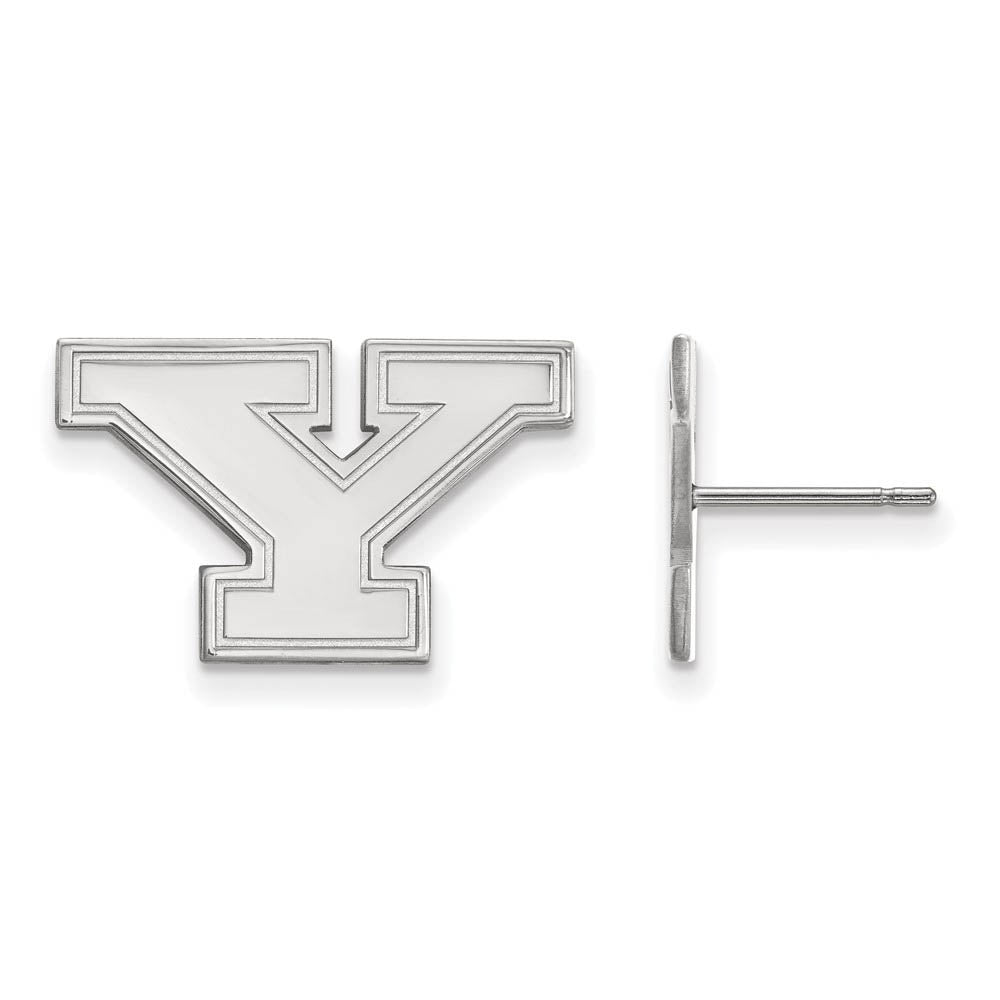 10k White Gold Youngstown State Small Post Earrings, Item E14271 by The Black Bow Jewelry Co.