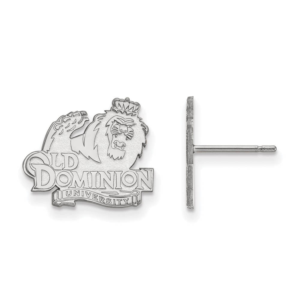 10k White Gold Old Dominion University Small Post Earrings, Item E14294 by The Black Bow Jewelry Co.