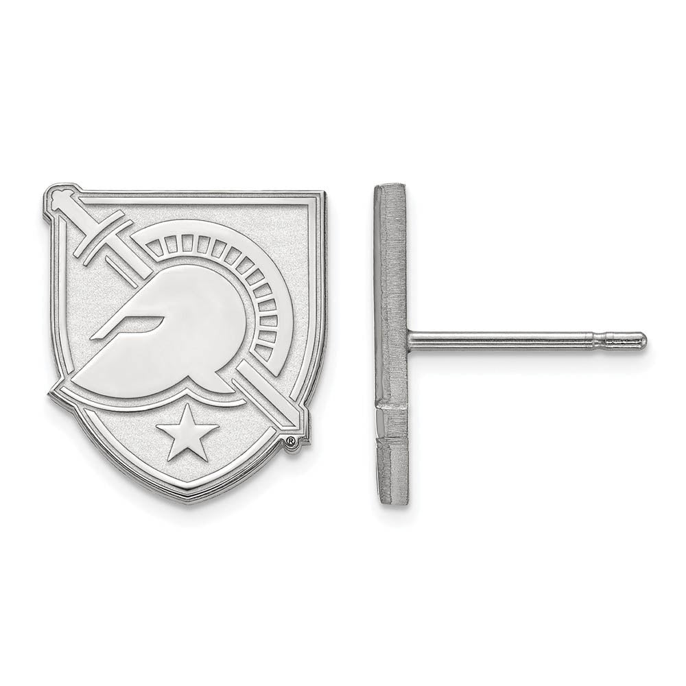 10k White Gold U.S. Military Academy Small Post Earrings, Item E14319 by The Black Bow Jewelry Co.