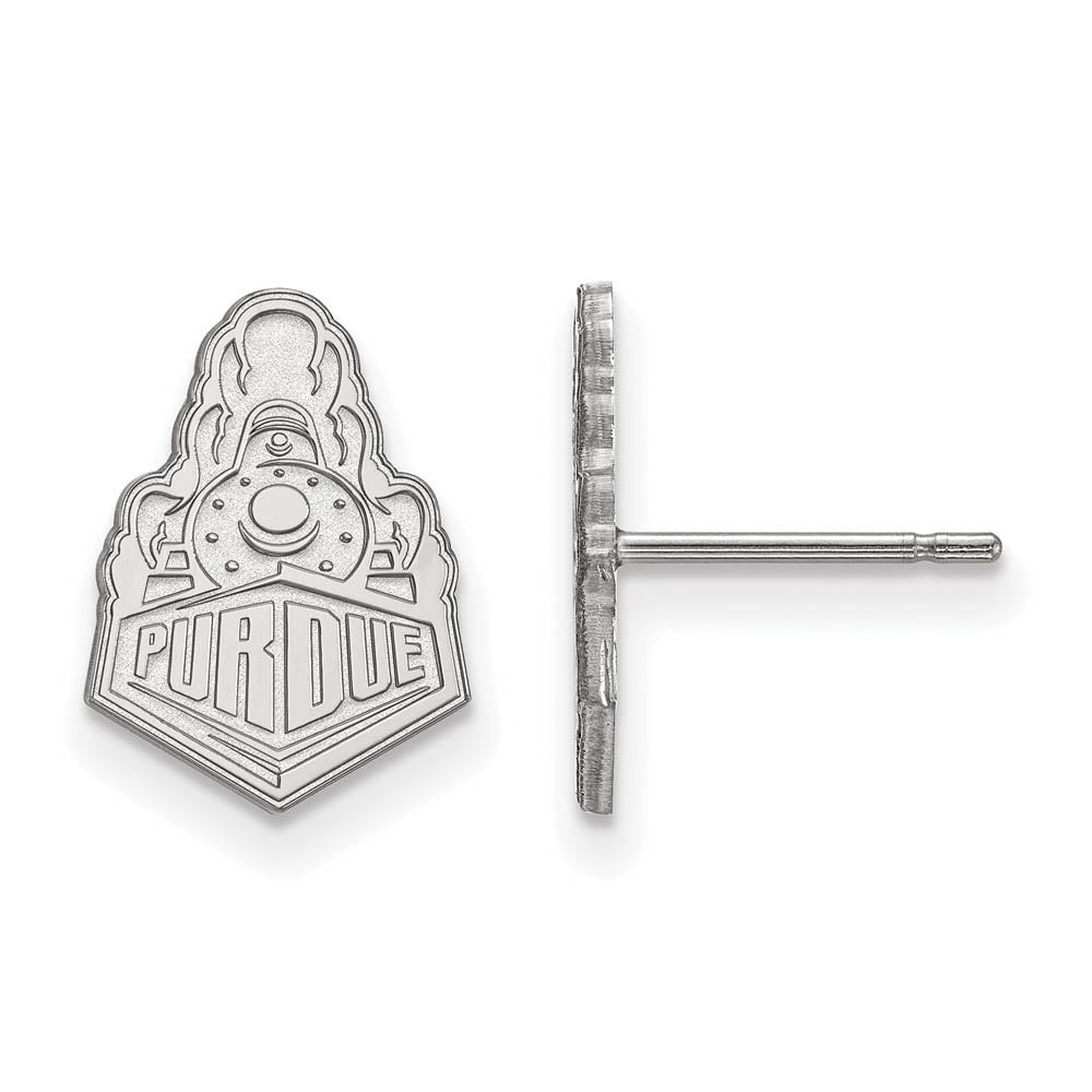 10k White Gold Purdue Small Post Earrings, Item E14364 by The Black Bow Jewelry Co.
