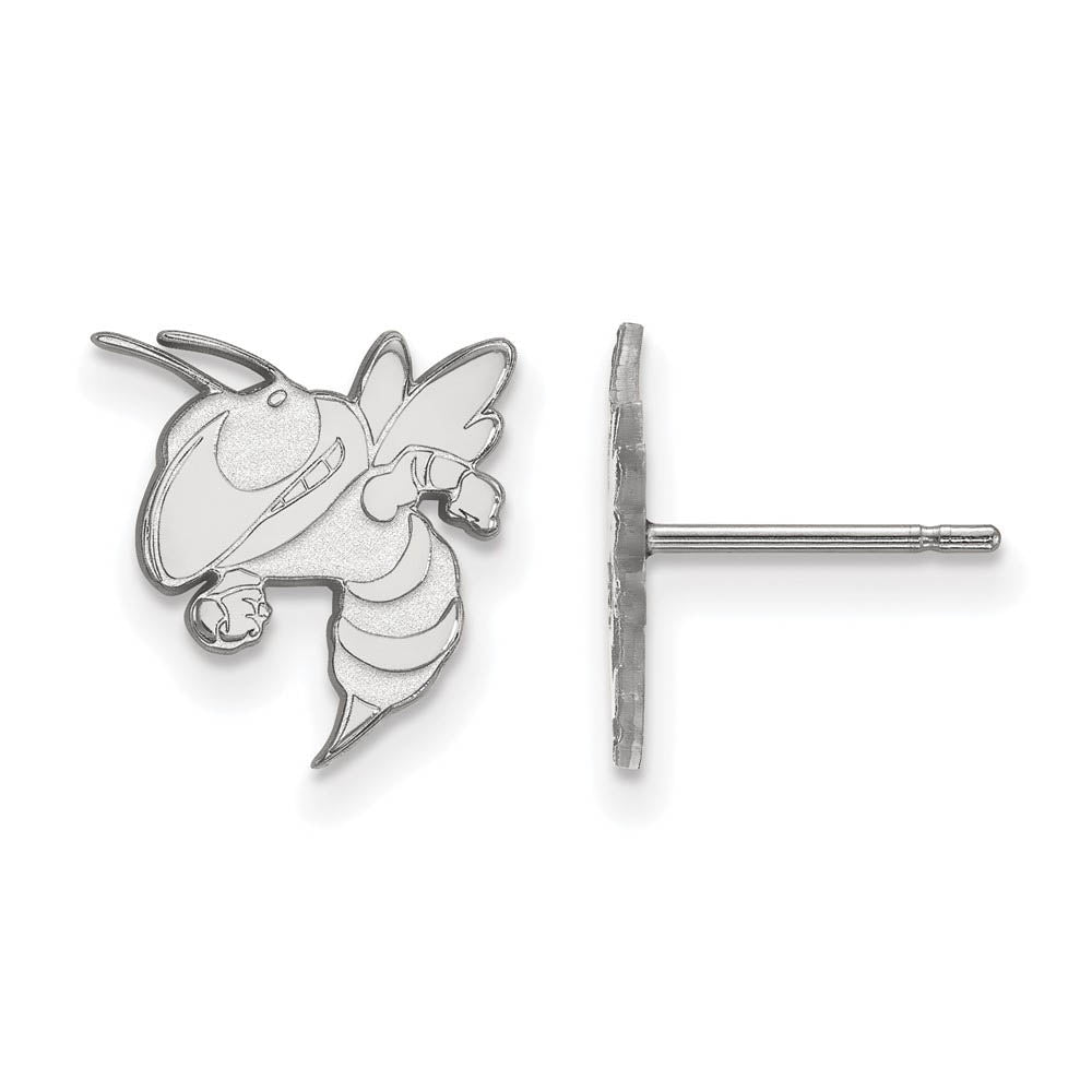 10k White Gold Georgia Technology Small Post Earrings, Item E14369 by The Black Bow Jewelry Co.