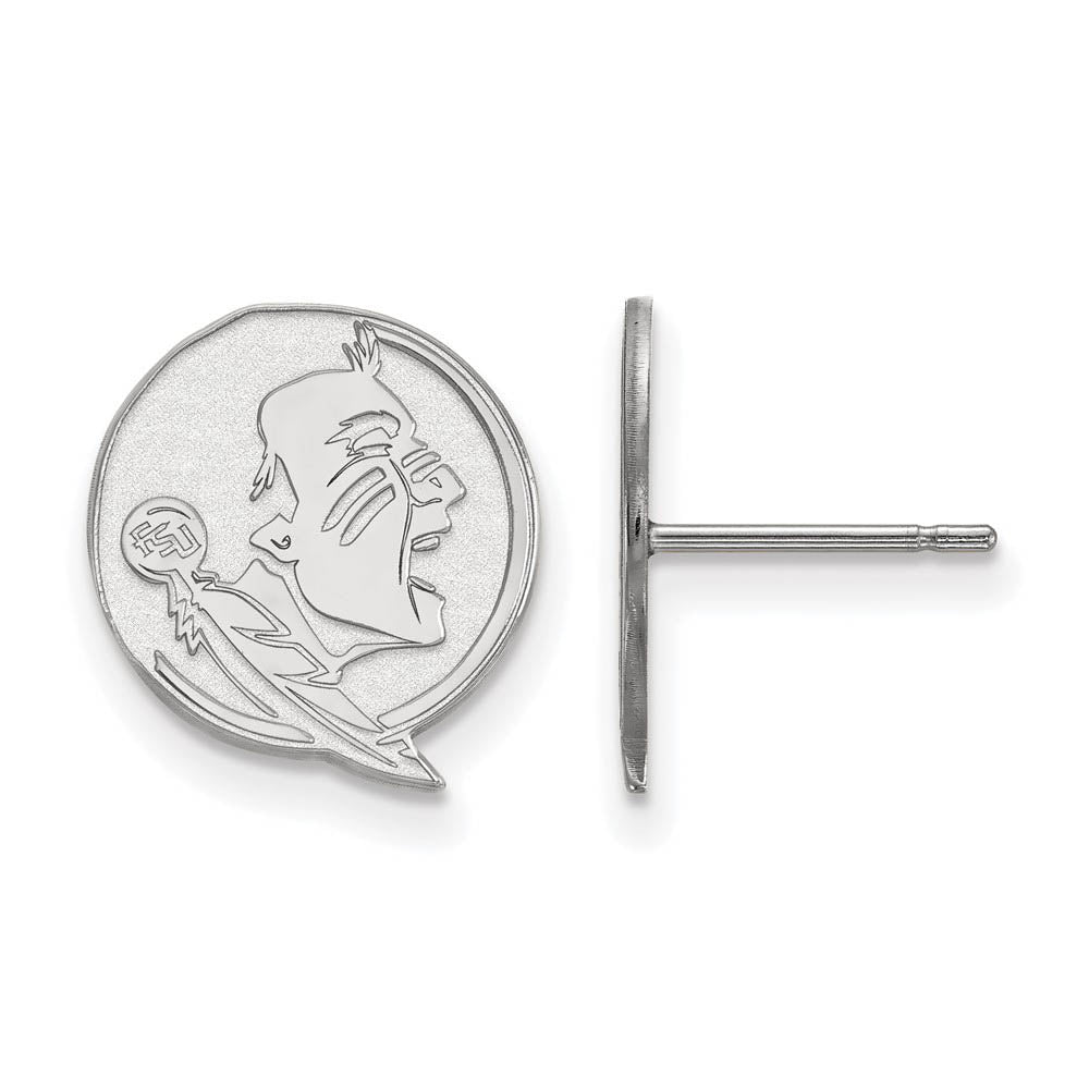 10K White Gold Florida State University Small Post Earrings, Item E14373 by The Black Bow Jewelry Co.