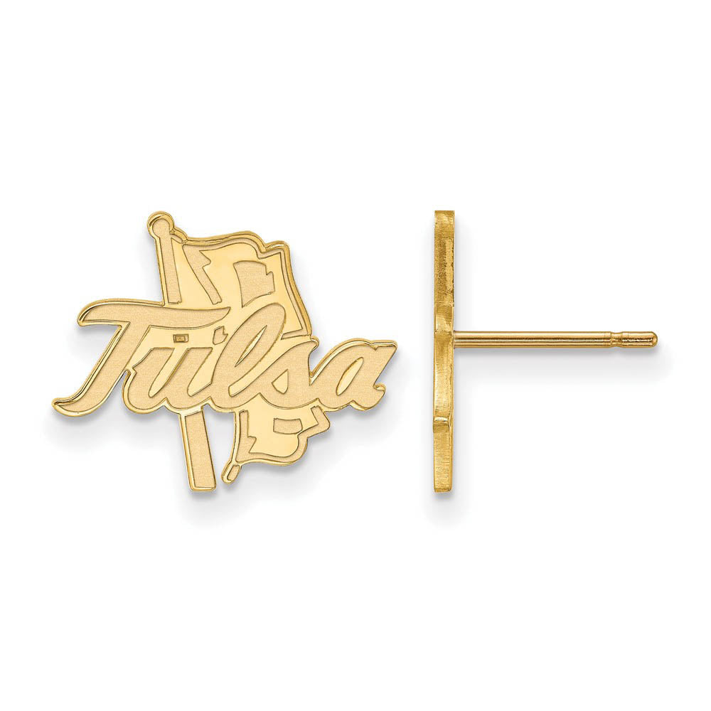 10k Yellow Gold The University of Tulsa Small Post Earrings, Item E14440 by The Black Bow Jewelry Co.