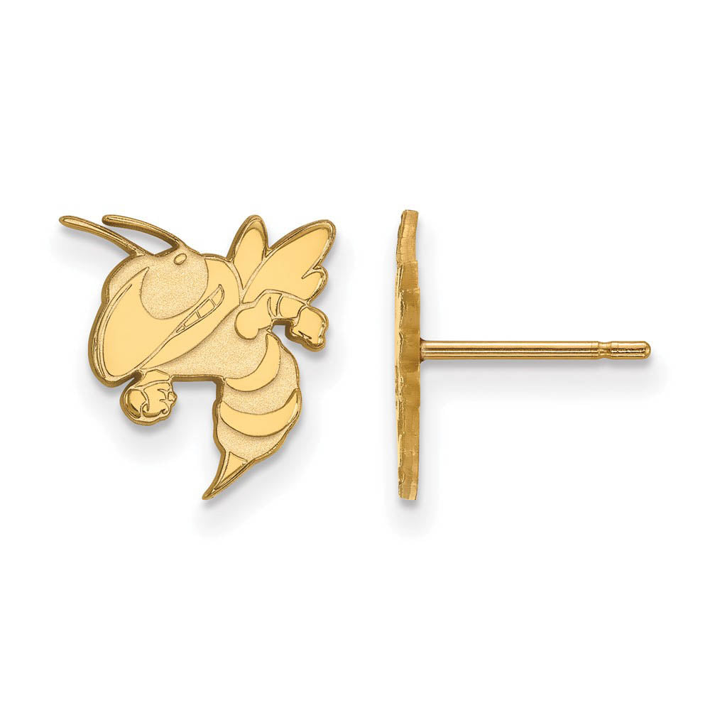 10k Yellow Gold Georgia Technology Small Post Earrings, Item E14545 by The Black Bow Jewelry Co.