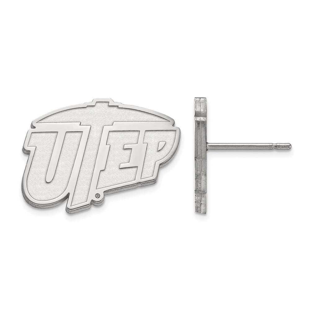 14k White Gold University of Texas El Paso Post Earrings, Item E14615 by The Black Bow Jewelry Co.