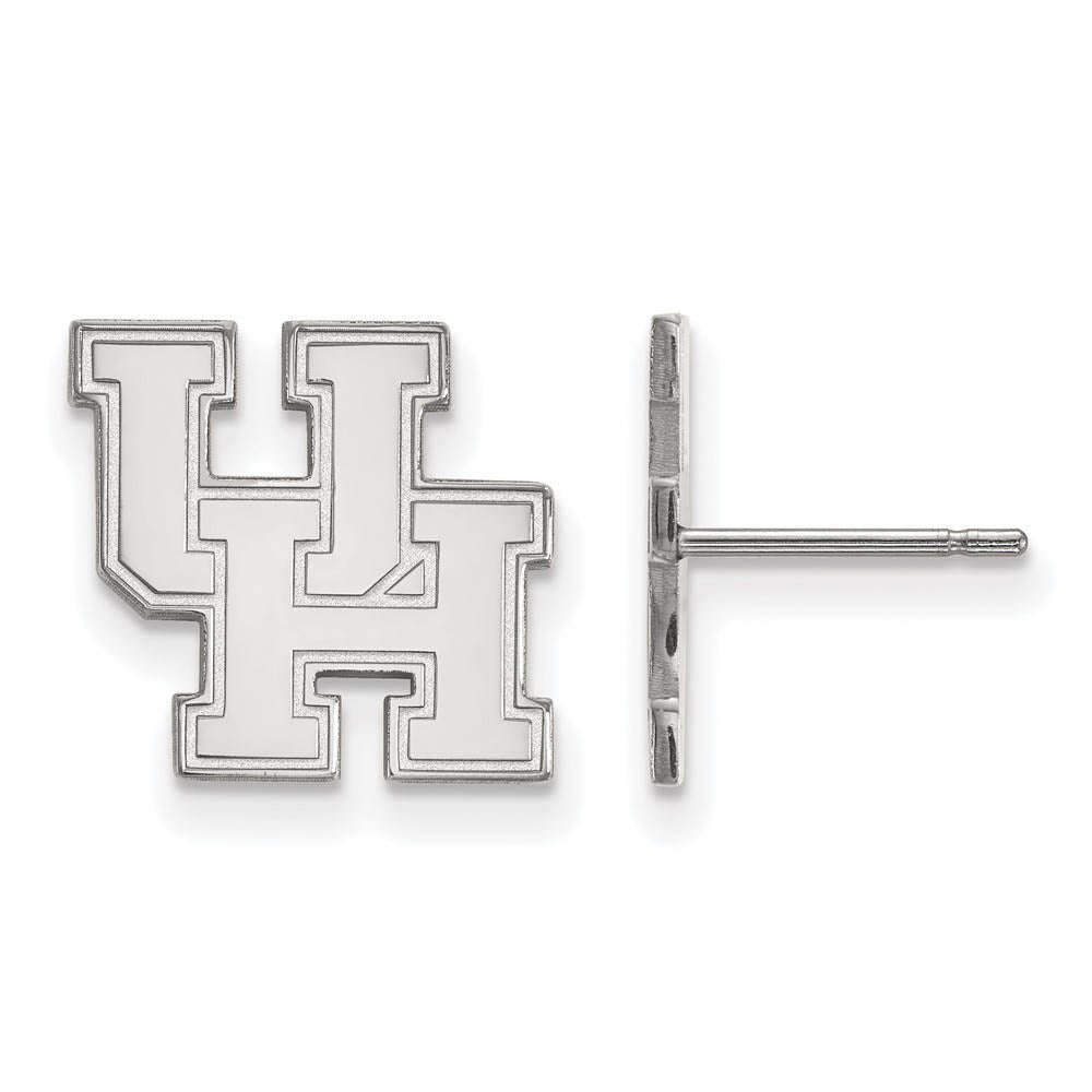 14k White Gold University of Houston Small Post Earrings, Item E14663 by The Black Bow Jewelry Co.