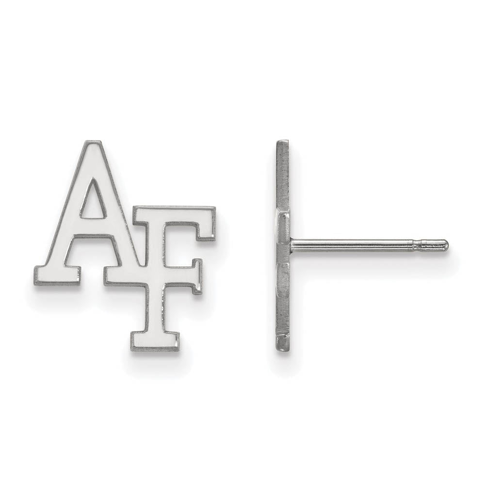 14k White Gold Air Force Academy Post Earrings, Item E14669 by The Black Bow Jewelry Co.